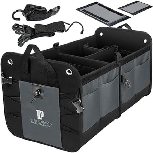 Car Storage Organizer, Gray Car Organizer, Trunk Organizer For Car, Suv, Truck - Picture 7 of 7